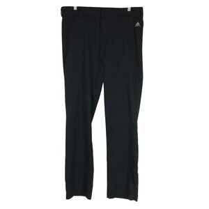 ADIDAS - MEN'S 33 X 32 - BLACK POLYESTER CASUAL ACTIVEWEAR GOLF PANTS